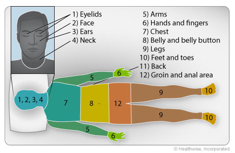 zones in order to wash the body